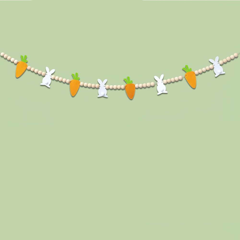 Party Games Easter Egg - Bunny rabbit Carrot Garland happy Easter