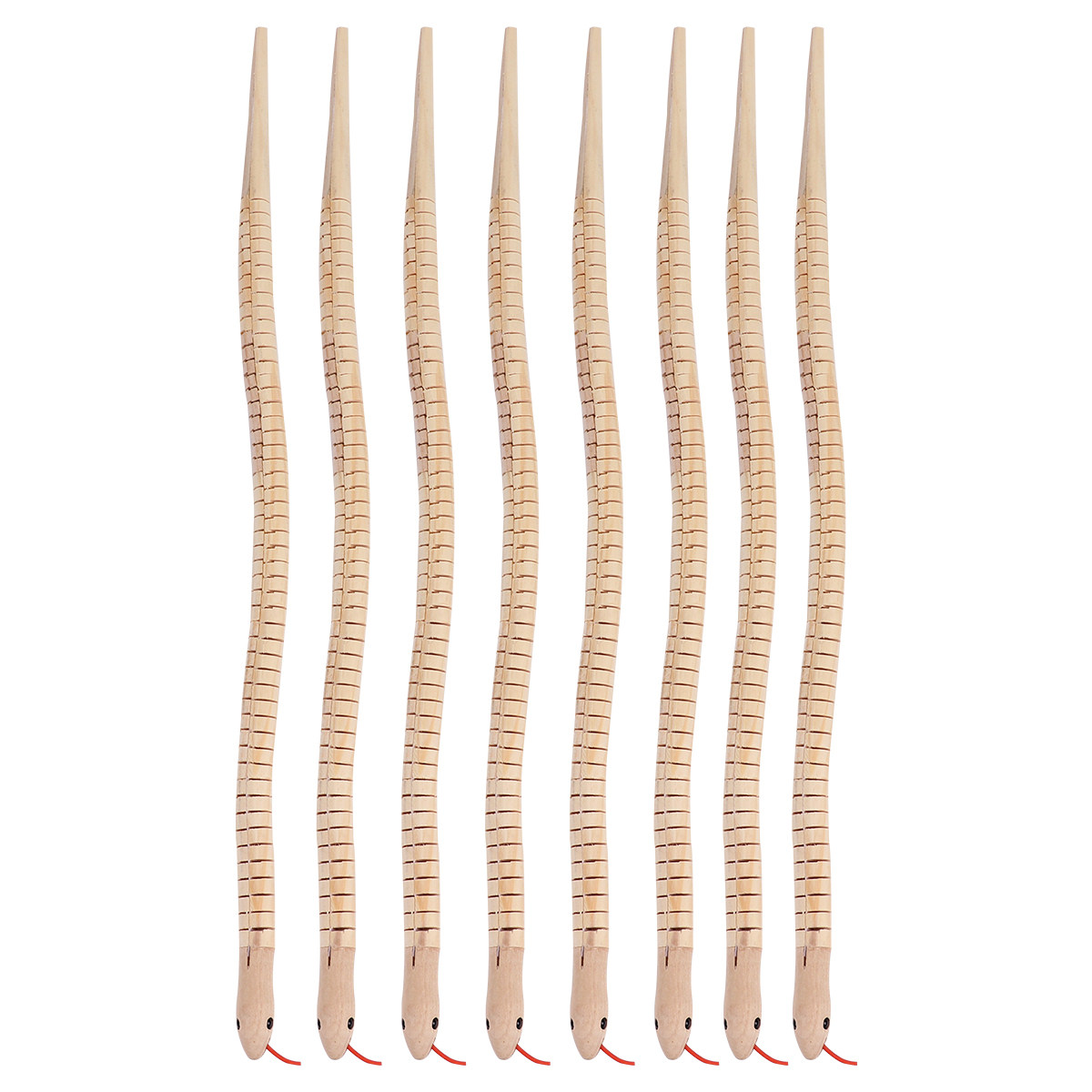 Party Games Kid Friendly - 8Pcs Eco Friendly Wooden Snake Simulation