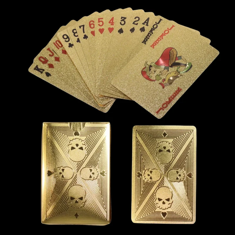 Gold Foil Skull Poker Cards Wa - Party Games Using Playing Cards 评论和价格