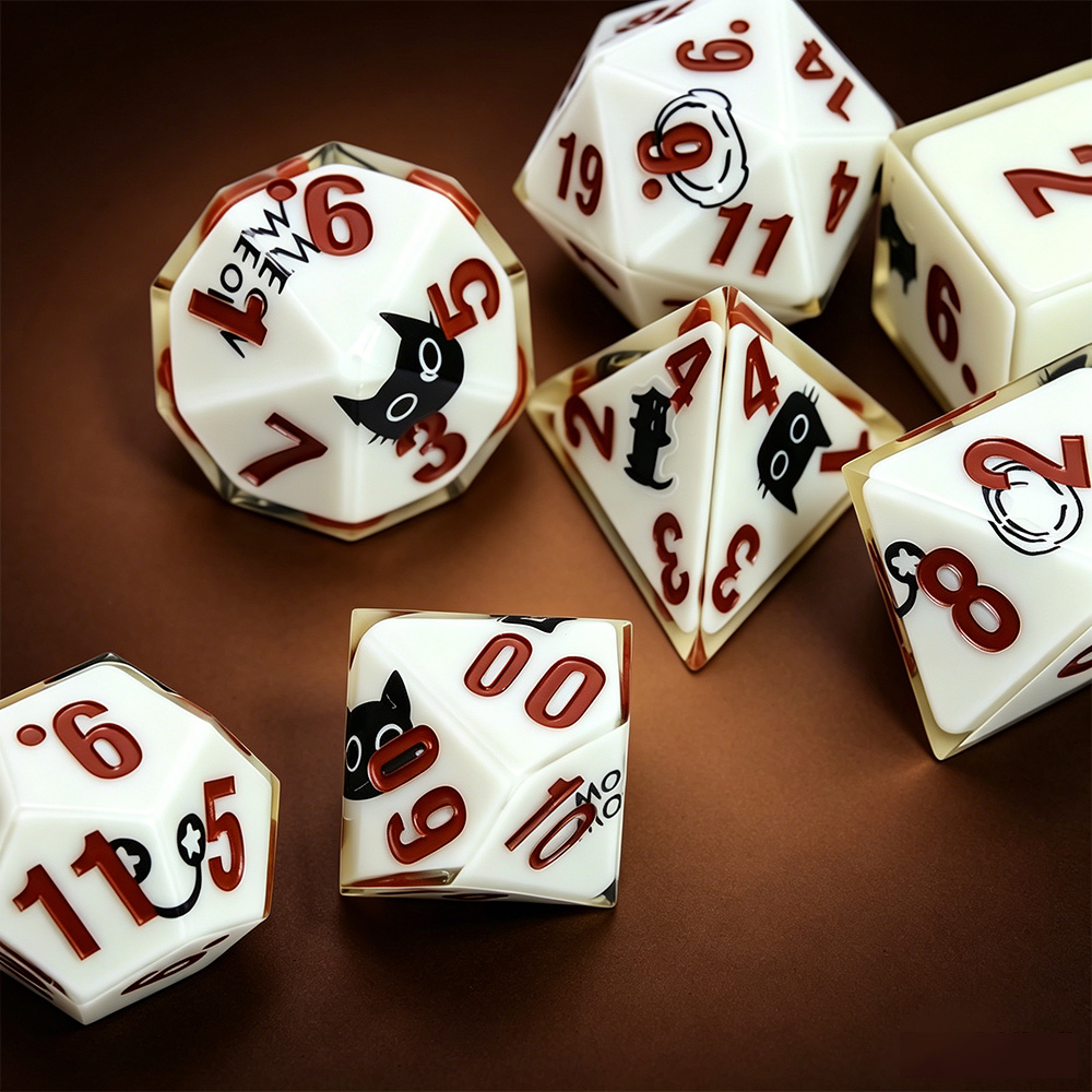7pcs Magic Academy Cat Polyhed - Party Games Night 评论和价格