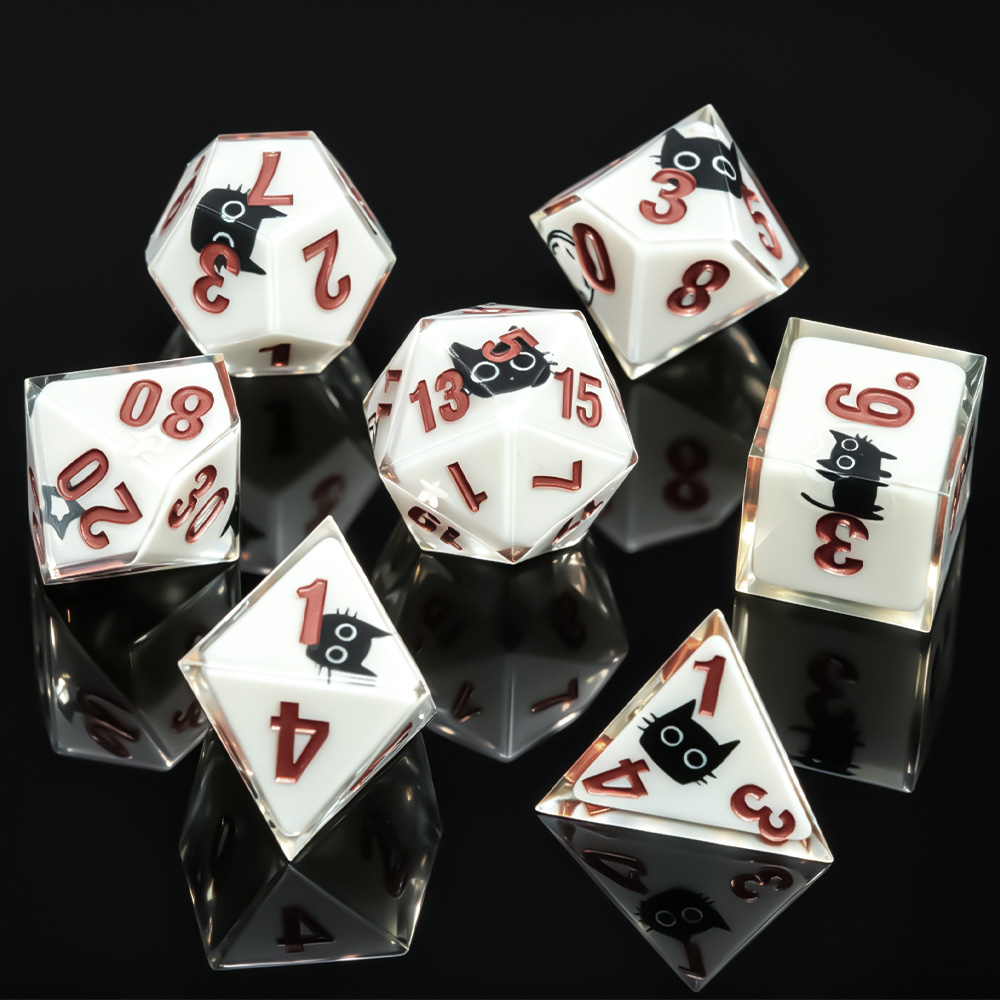 7pcs Magic Academy Cat Polyhed - Party Games Night 评论和价格