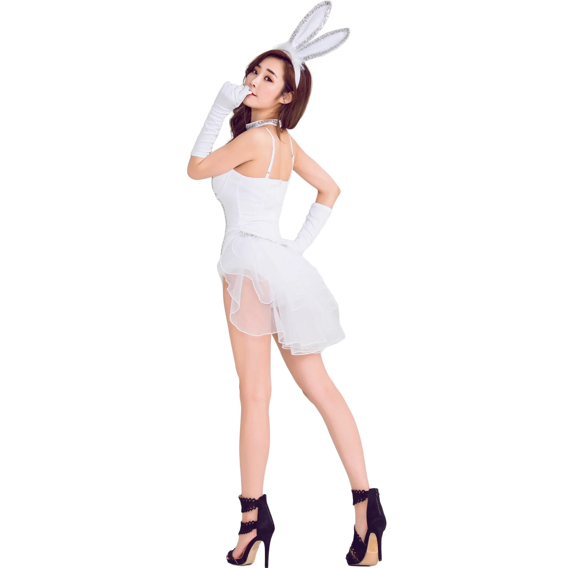 White Sexy Tuxedo Bunny Girl C - Party Games Bunny 评论和价格