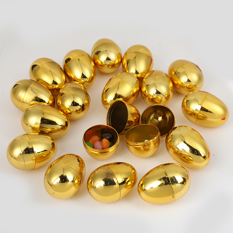 6PCS Golden Easter Eggs Plasti - Party Games Easter Egg 评论和价格