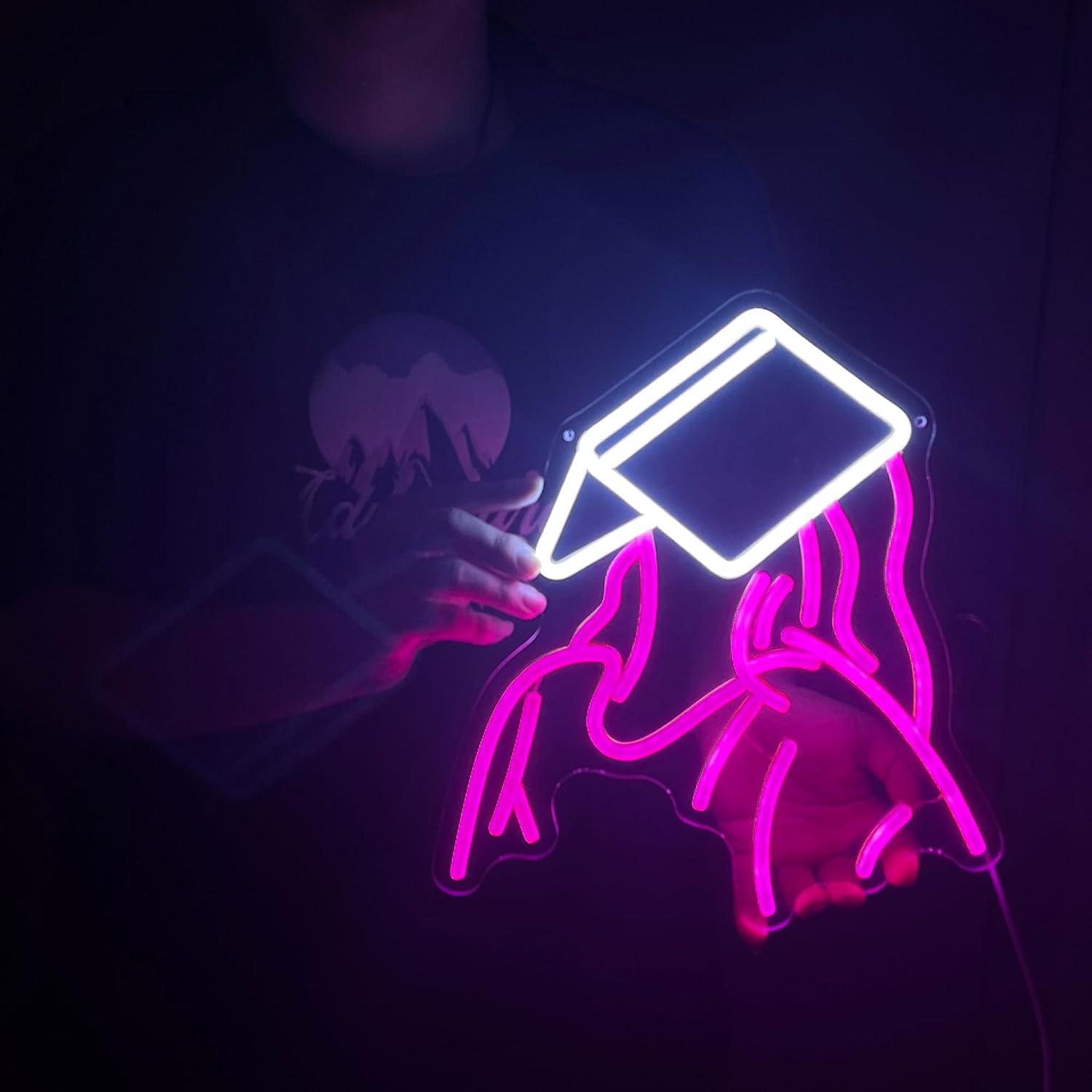 Reading Girl Neon Sign USB Dim - Party Games Girls Night 评论和价格