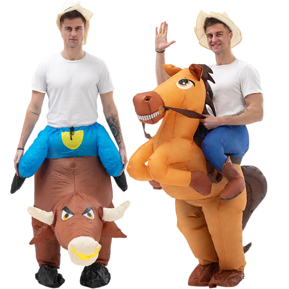 Fun Inflatable Cowboy Costume  - Party Games In Spanish 评论和价格