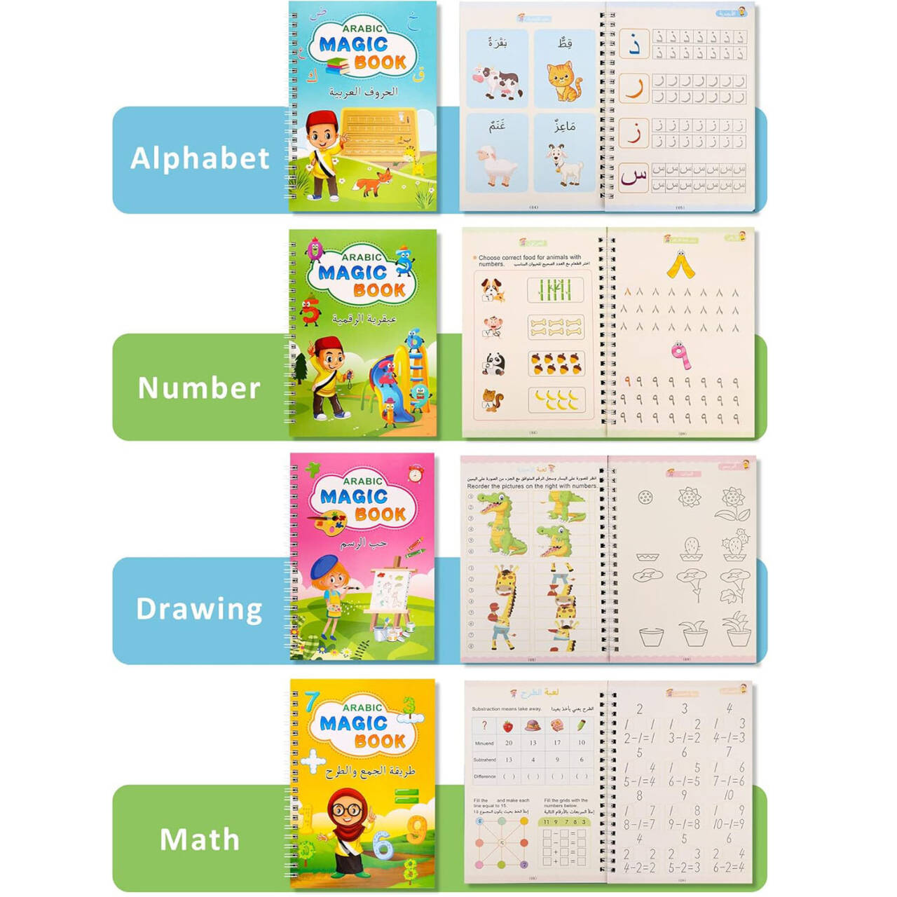 Arabic Alphabet Copybook Calli - Party Games New Year 评论和价格