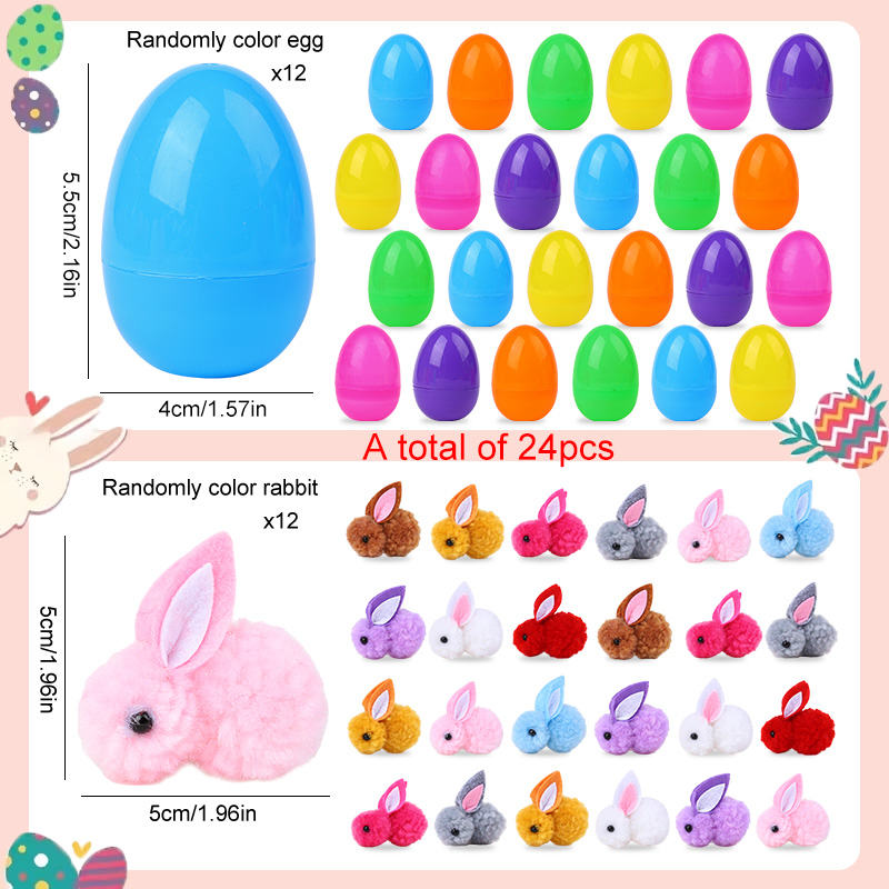 24/48Pcs Cute Easter Egg with  - Party Games Easter Egg 评论和价格