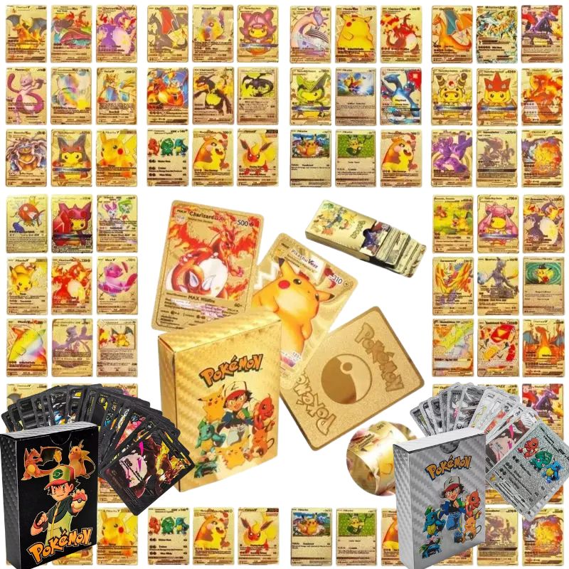 55PCS Cards Vmax GX Gold Foil  - Party Games In Spanish 评论和价格