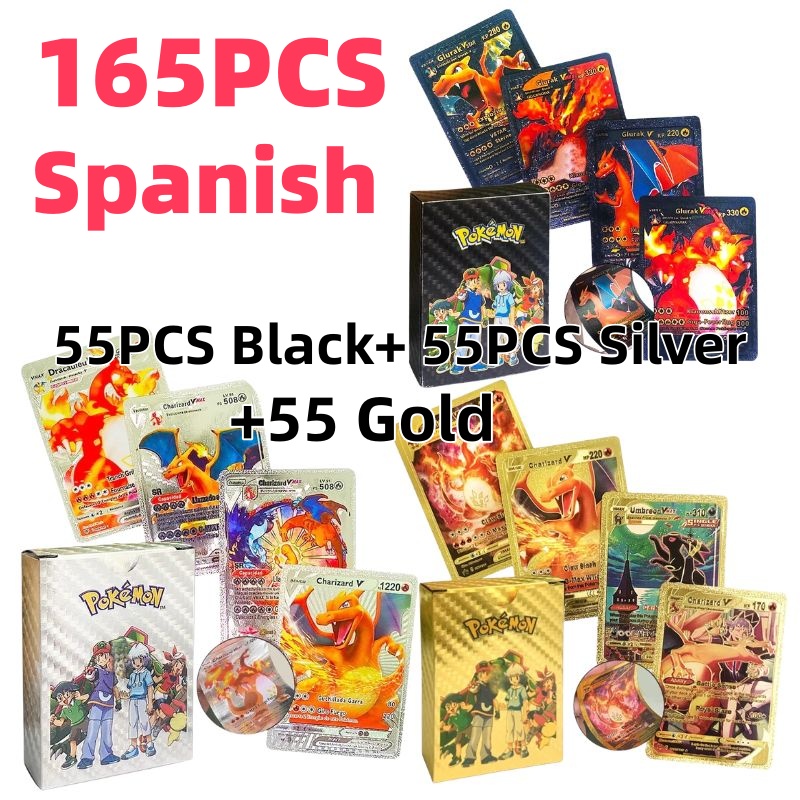 55PCS Pokemon Cards Vmax GX Go - Party Games In Spanish 评论和价格